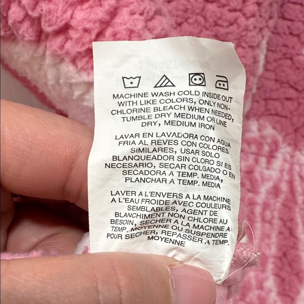 Wrangler x Barbie Pink and White Full Zip Fleece Girls Jacket Sz XL - Picture 9 of 10
